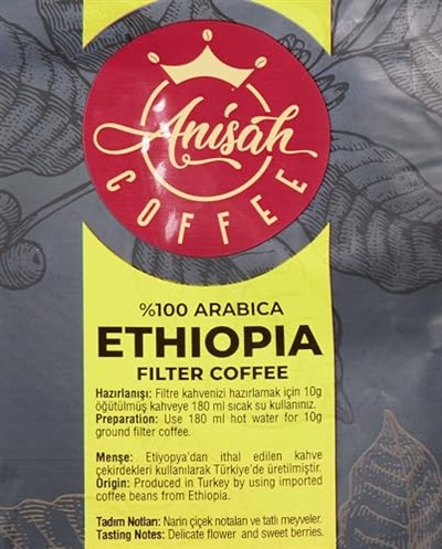 Anisah Coffee Etiyopya Öğütülmüş Filtre Kahve 250gr