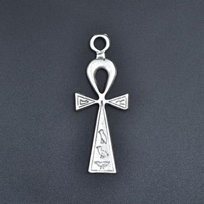 Ankh Anahtarı - Nilin Anahtarı Deri ip Kolye - Gümüş Kaplama - Kadın Erkek Kolye - No:840