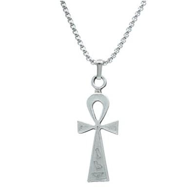 Ankh Anahtarı - Nilin Anahtarı Örme Zincir Kolye - Gümüş Kaplama - Erkek Kadın Kolye - No:1363