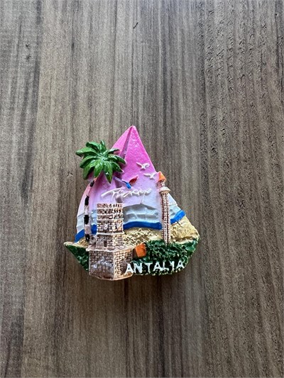 Antalya Buzdolabı Magneti, Renkli Dekoratif Şehir Temalı El Yapımı Turistik Hediyelik Eşya