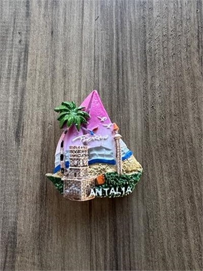 Antalya Buzdolabı Magneti, Renkli Dekoratif Şehir Temalı El Yapımı Turistik Hediyelik Eşya