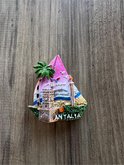 Antalya Buzdolabı Magneti, Renkli Dekoratif Şehir Temalı El Yapımı Turistik Hediyelik Eşya