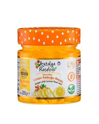 Antalya Reçelcisi Zencefilli Limon Kabuğu Reçeli 290g Şekeri Meyveden