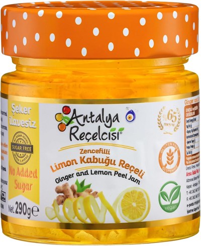 Antalya Reçelcisi Zencefilli Limon Kabuğu Reçeli 290g Şekeri Meyveden