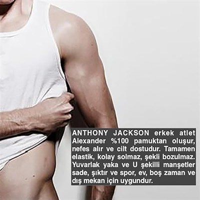 Anthony Jackson 5li Kutu Premium RİBANA Erkek Atlet SEZAR Ekstra Uzun- Taranmış İnce Fitilli Organik Pamuk