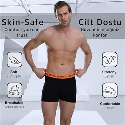 Anthony Jackson Likralı 6lı Kutu Premium Erkek Boxer Color