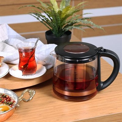 Any Morning 1 L Cam Demlikli 2 L Çelik Su Isıtıcılı Çay Makinesi, Kablosuz Tabanlı DE23203SX