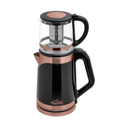 Any Morning 1 L Cam Demlikli 2 L Çelik Su Isıtıcılı Çay Makinesi, Kablosuz Tabanlı DE23203SX