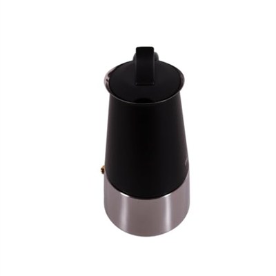 Any Morning FE001-6 Espresso Kahve Makinesi Paslanmaz Çelik İndüksiyonlu Moka Pot 300 Ml Siyah