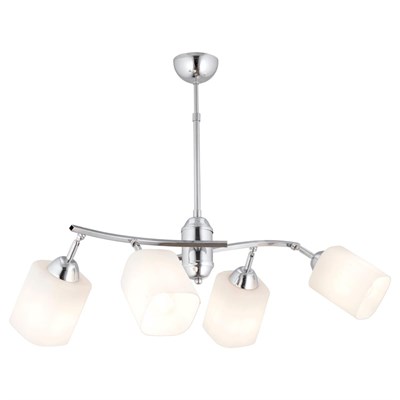 Apliqa Abbey 4lü Krom Beyaz Camlı Yuvarlak Modern Oturma Odası Salon Spot Avize