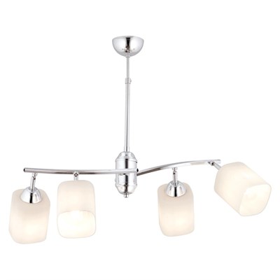 Apliqa Abbey 4lü Krom Beyaz Camlı Yuvarlak Modern Oturma Odası Salon Spot Avize