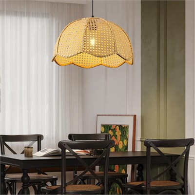 Apliqa Alvise Tekli Hazeran Model Rattan Modern Tasarım Oturma Odası Avize