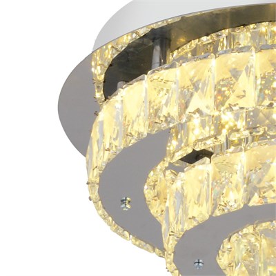 Apliqa Ardenia 2 Katlı Krom 3 Renkli 70 Watt Kristalli Ledli Modern Salon Led Büyük Avize