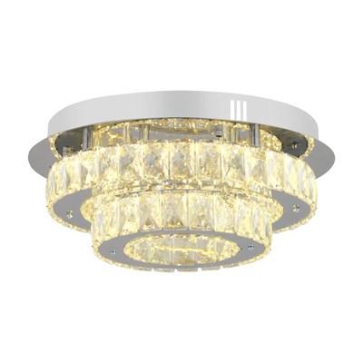Apliqa Ardenia 2 Katlı Krom 3 Renkli 70 Watt Kristalli Ledli Modern Salon Led Büyük Avize