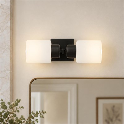 Apliqa Armin 2li Siyah Duvar Lambası Ayna Üstü-yanı Modern Banyo Aplik