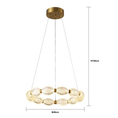 Apliqa Aspen 12li Yuvarlak 56 Watt Eskitme Sarkıt 3 Renkli Led Avize