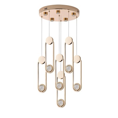 Apliqa Beckett 6lı Kristal Top Başlıklı Gold Sarkıt Led Avize