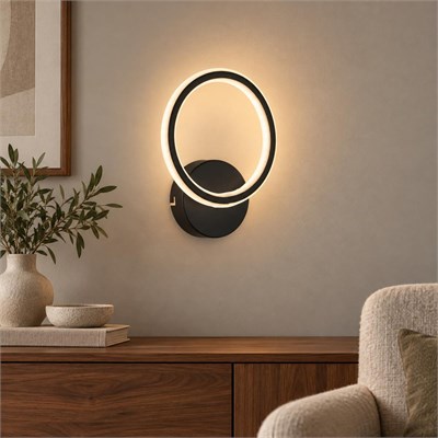 Apliqa Besta Siyah 102 Watt Duvar Lambası Modern Tasarım Salon Led Aplik