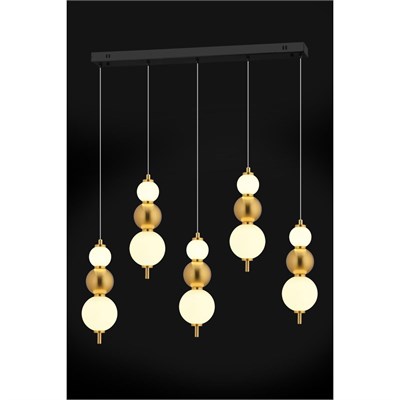 Apliqa Blessa 5li Sıralı Siyah Eskitme 3 Renkli Led Avize