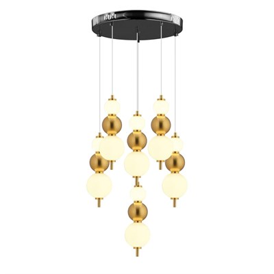 Apliqa Blessa 6lı Yuvarlak Siyah Eskitme 3 Renkli Led Avize