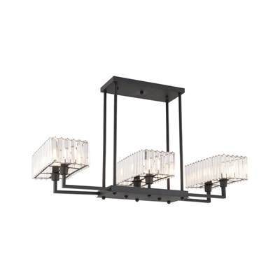 Apliqa Brambles 6lı Siyah Kristalli Taşlı Modern Tasarım Kristal Salon Avize