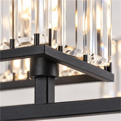 Apliqa Brambles 6lı Siyah Kristalli Taşlı Modern Tasarım Kristal Salon Avize