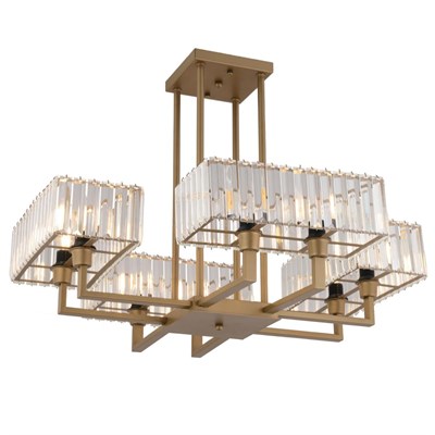 Apliqa Brambles 8li Eskitme Kristalli Taşlı Modern Tasarım Kristal Salon Avize