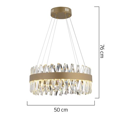 Apliqa Brampton 50lik Eskitme 3 Renkli 94 Watt Ledli Yemek Masası Üstü, Oturma Odası, Salon Avize