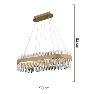 Apliqa Brampton 6lı Sıralı Eskitme 3 Renkli 100 Watt Ledli Yemek Masası Üstü, Oturma Odası, Salon Avize