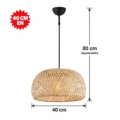 Apliqa Briella Tekli Rattan Modern Tasarım Oturma Odası Avize