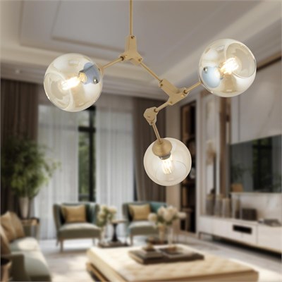 Apliqa Bürke 3lü Avi̇ze Eski̇tme Modern Koridor Yatak Odası Salon Avize