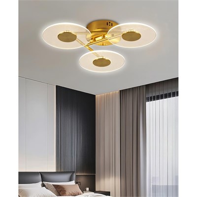 Apliqa Callista 3lü Gold 9 Watt Plafonyer 3 Renkli Led Avize