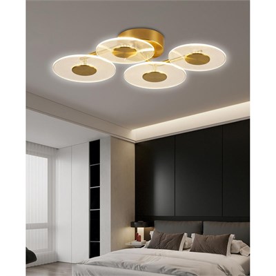 Apliqa Callista 4lü Gold 12 Watt Plafonyer 3 Renkli Led Avize