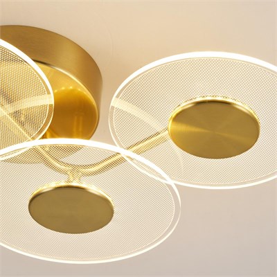 Apliqa Callista 4lü Gold 12 Watt Plafonyer 3 Renkli Led Avize