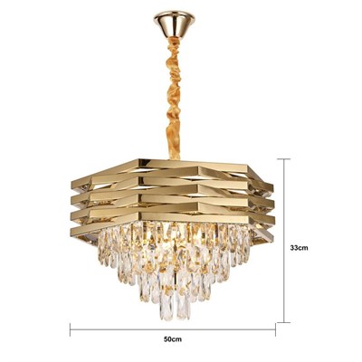 Apliqa Corde 50lik Gold Kaplamalı Kristal Avize