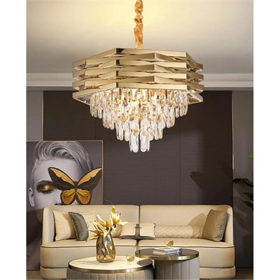 Apliqa Corde 50lik Gold Kaplamalı Kristal Avize