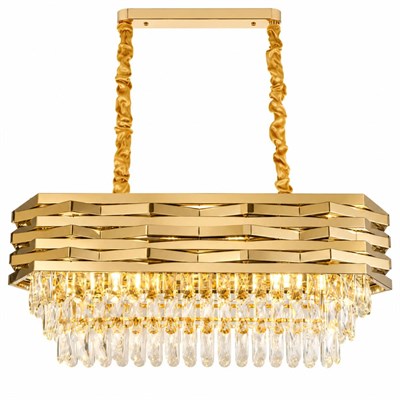 Apliqa Corde 80lik Yemek Masası Sıralı Gold Kaplamalı Kristal Avize