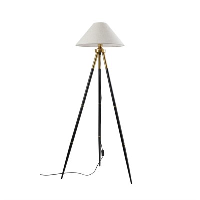 Apliqa Cosby Siyah-eskitme Kaplamalı Tripod Metal 3 Ayaklı Lambader