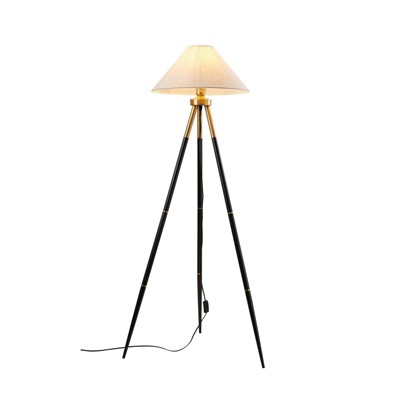 Apliqa Cosby Siyah-eskitme Kaplamalı Tripod Metal 3 Ayaklı Lambader