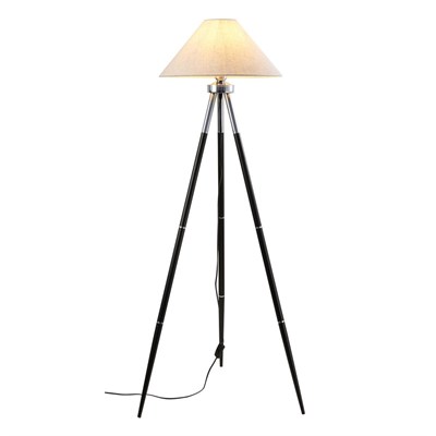 Apliqa Cosby Siyah-krom Kaplamalı Tripod Metal 3 Ayaklı Lambader