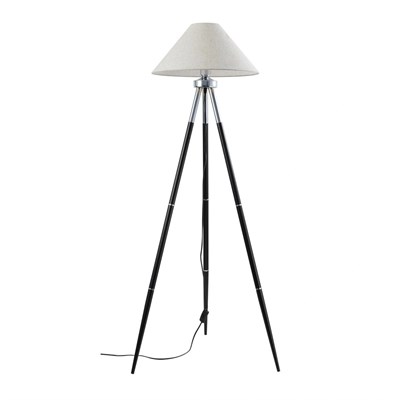 Apliqa Cosby Siyah-krom Kaplamalı Tripod Metal 3 Ayaklı Lambader