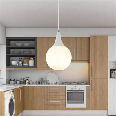 Apliqa Damla Tekli Beyaz Modern Sarkıt Mutfak Salon Sarkıt Avize