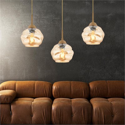 Apliqa Darko 3lü Sıralı Eskitme Modern Sarkıt Oturma Odası Salon Sarkıt Avize
