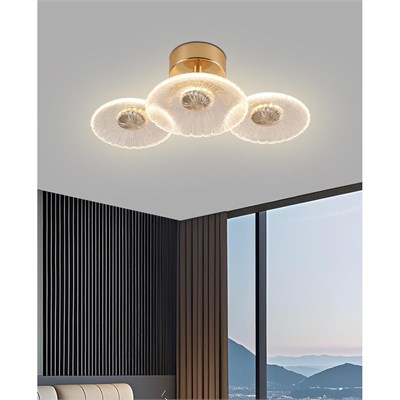 Apliqa Darra 3lü Gold 9 Watt Plafonyer 3 Renkli Led Avize