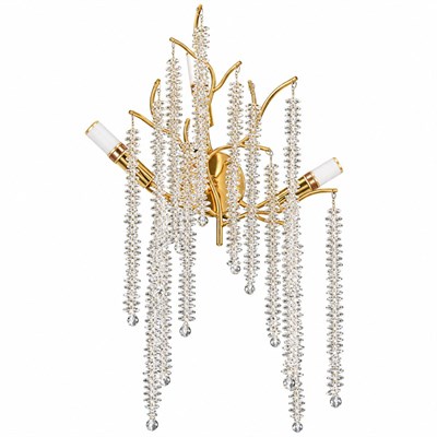 Apliqa Dina Serip Gold Kaplamalı Modern Tasarım Salon Kristal Yatak Başı Aplik
