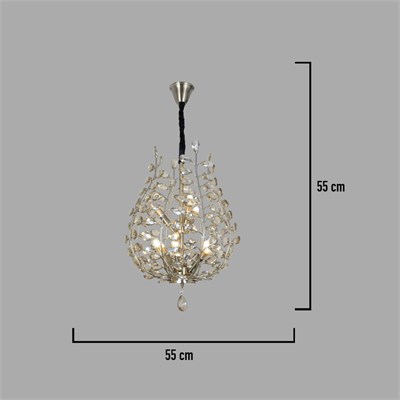 Apliqa Donna Eskitme 55lik Kristal Taşlı Modern Koridor, Salon Avize