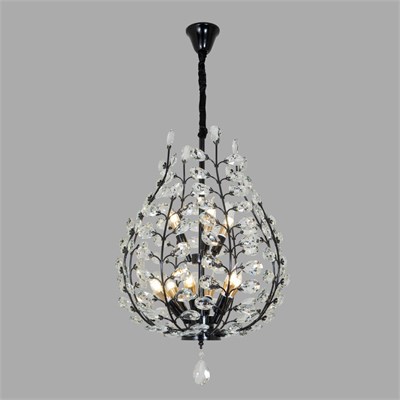 Apliqa Donna Siyah 55lik Kristal Taşlı Modern Koridor, Salon Avize