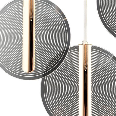 Apliqa Dustin 6lı Yuvarlak 3 Renk 80 Watt Gold Kristal Ledli Modern Oturma Odası Salon Sarkıt Avize