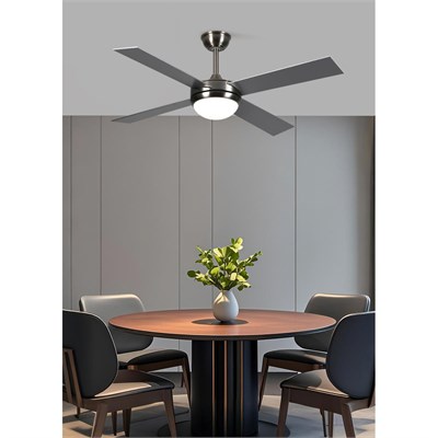 Apliqa Ellis 4lü Modern Tasarım Tavan Vantilatörü Led Avize Kumandalı Mobil Uygulamalı 3 Renk Aydınlatma Sessiz Dc Motor