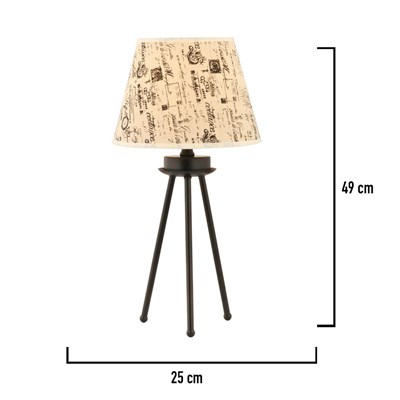 Apliqa Epona Desenli Şapkalı Siyah Modern Dekoratif Salon Abajur